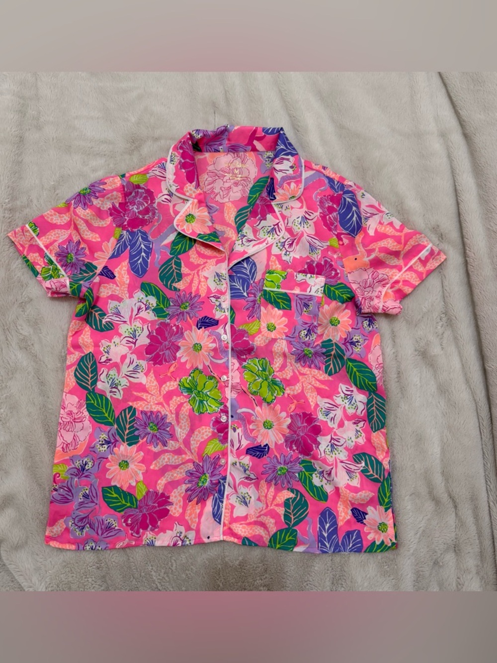 Lilly Pulitzer Teagan PJ Woven SS Top size Medium